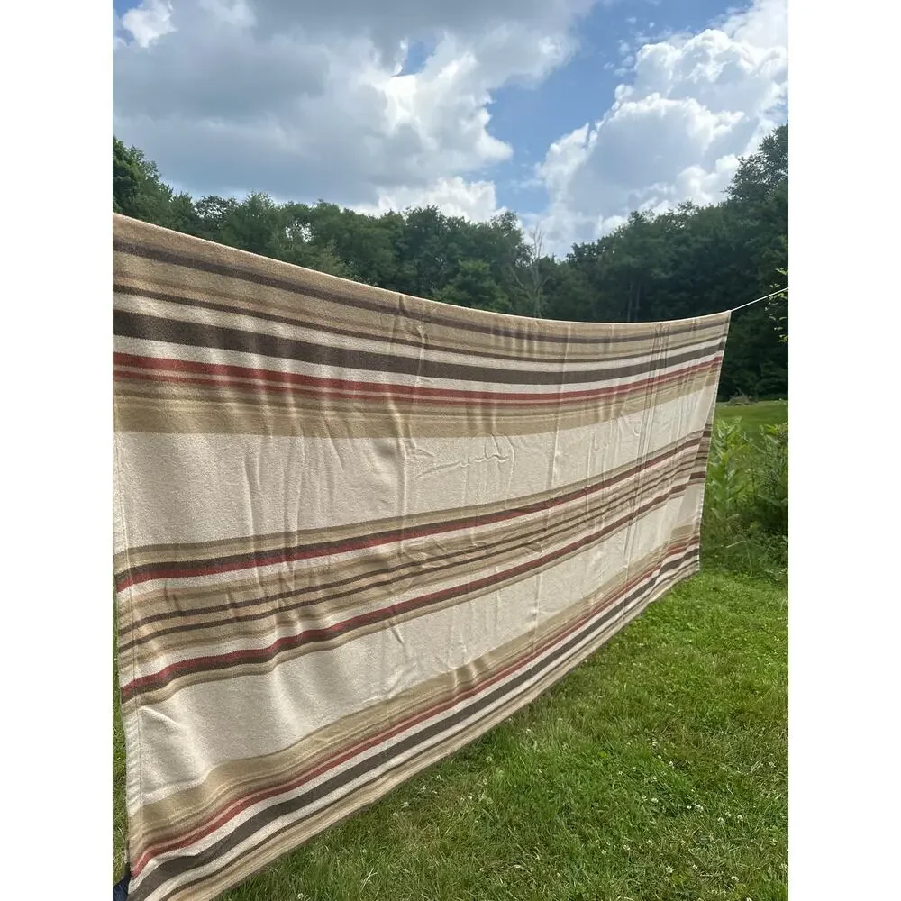 Ralph Lauren King Size RARE Northern Cape Cotton Striped Coverlet